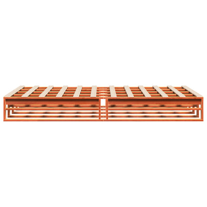 Bed Frame without Mattress Wax Brown 135x190 cm Double Solid Wood Pine