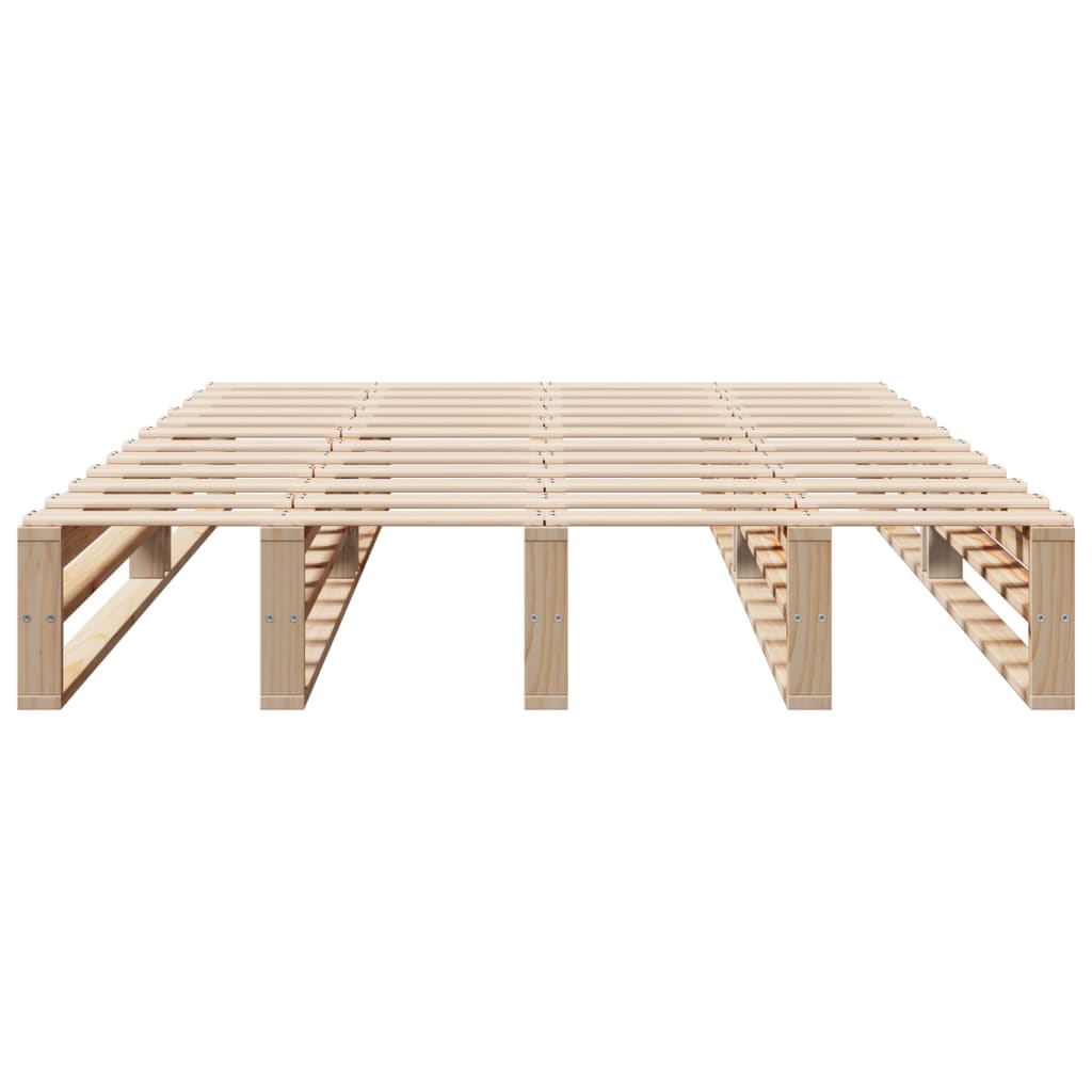 Bed Frame without Mattress 140x190 cm Solid Wood Pine