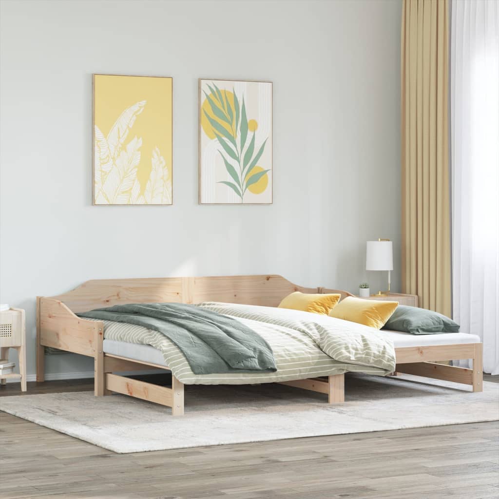Daybed with Trundle without Mattress 90x190 cm Single Solid Wood