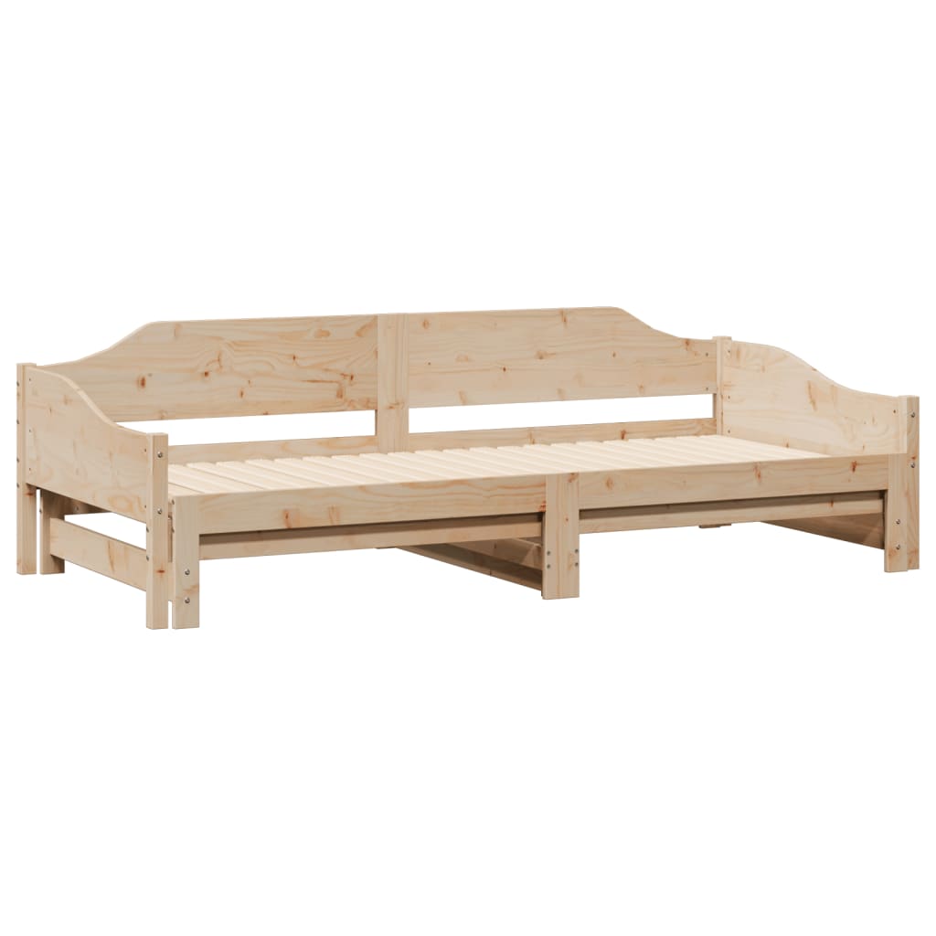 Daybed with Trundle without Mattress 90x190 cm Single Solid Wood