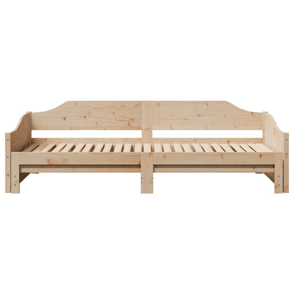 Daybed with Trundle without Mattress 90x190 cm Single Solid Wood