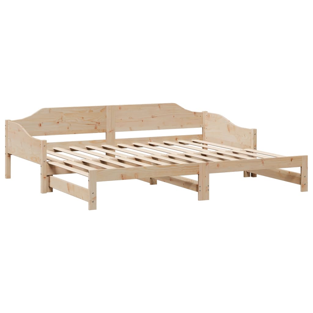 Daybed with Trundle without Mattress 90x190 cm Single Solid Wood