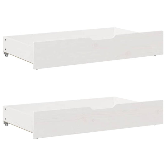 Under-Bed Drawers 2 pcs White 95x55x17 cm Solid Wood Pine