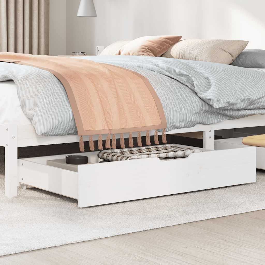 Under-Bed Drawers 2 pcs White 90x55x17 cm Solid Wood Pine