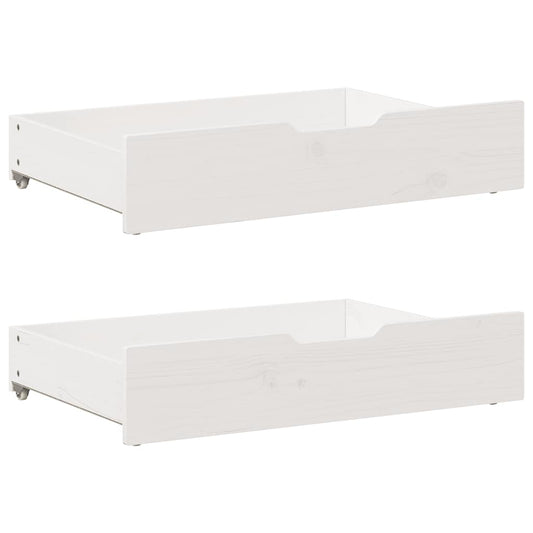 Under-Bed Drawers 2 pcs White 80x55x17 cm Solid Wood Pine