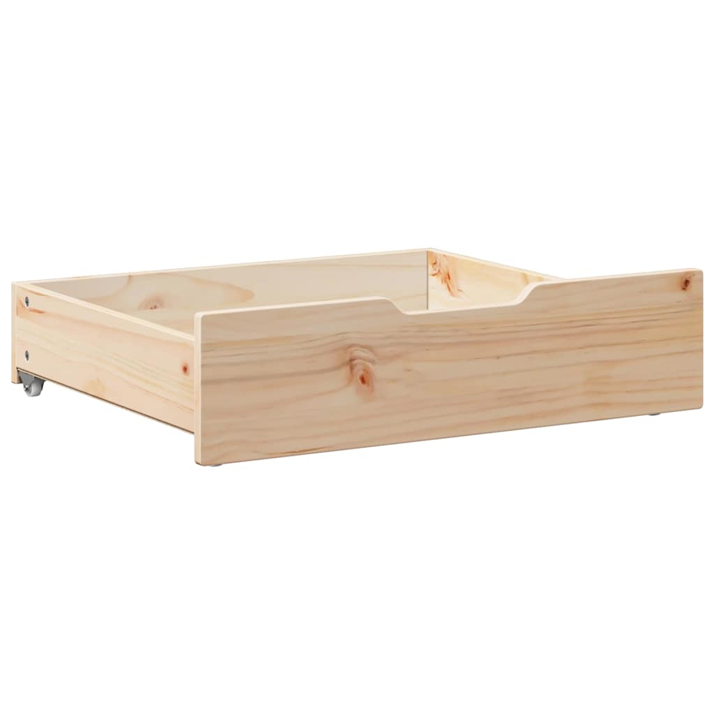 Under-Bed Drawers with Wheels 2 pcs 75x55x17 cm Solid Wood Pine