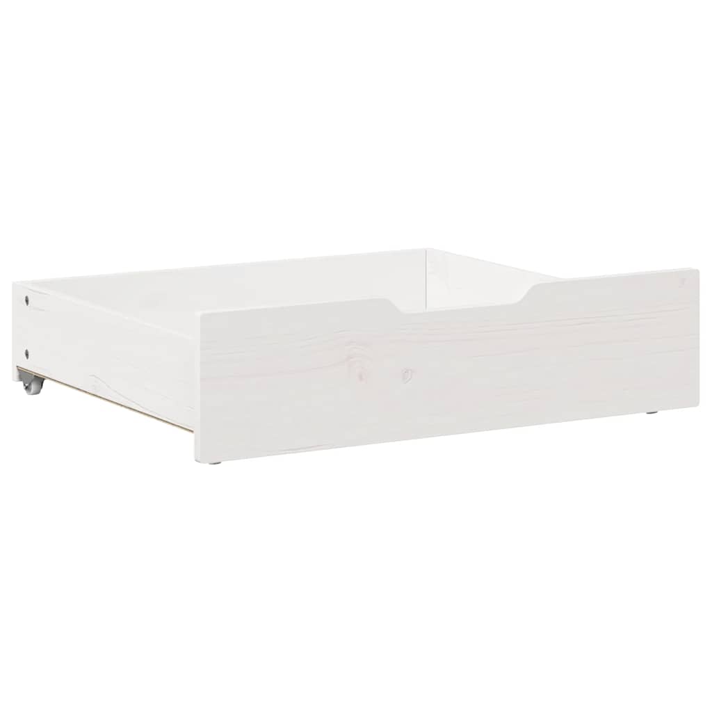 Under-Bed Drawers 2 pcs White 75x55x17 cm Solid Wood Pine