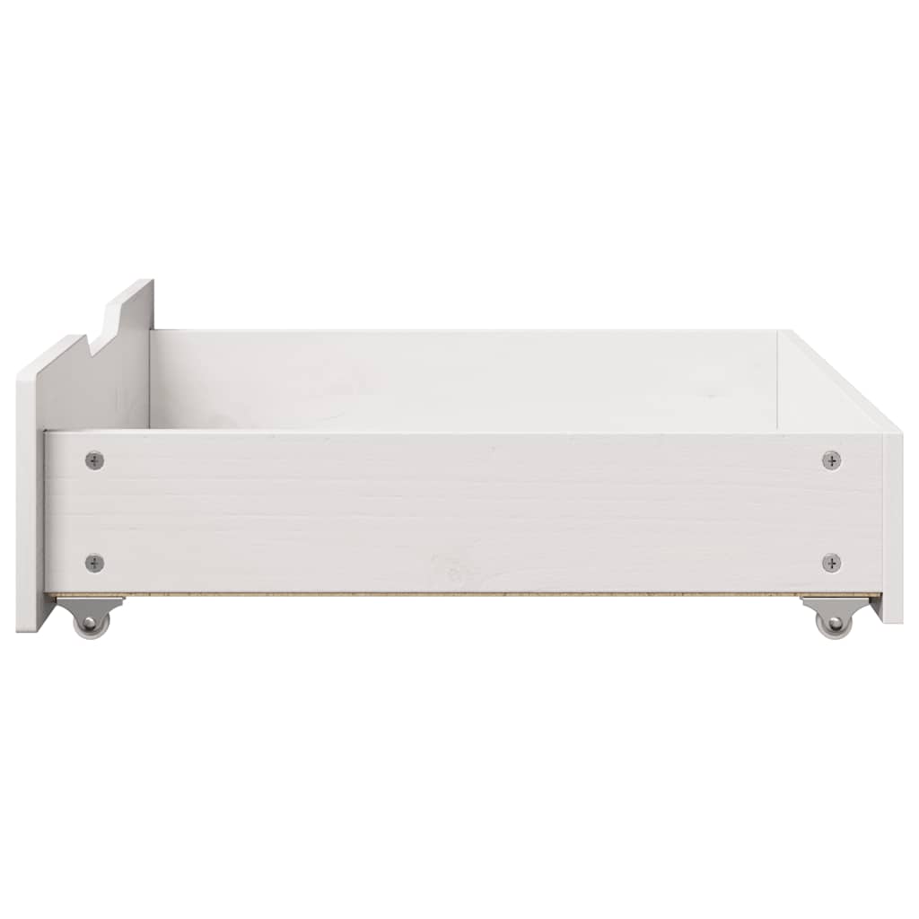 Under-Bed Drawers 2 pcs White 75x55x17 cm Solid Wood Pine