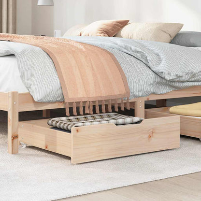 Under-Bed Drawers with Wheels 2 pcs 65x55x17 cm Solid Wood Pine