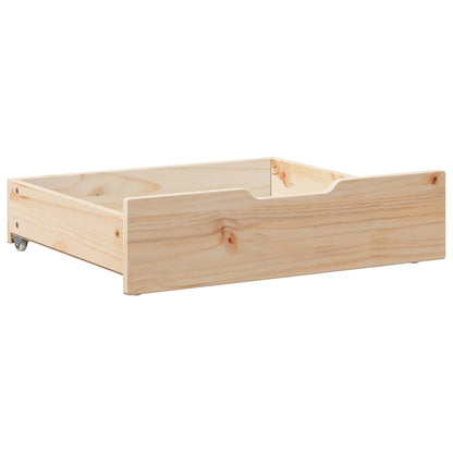 Under-Bed Drawers with Wheels 2 pcs 65x55x17 cm Solid Wood Pine