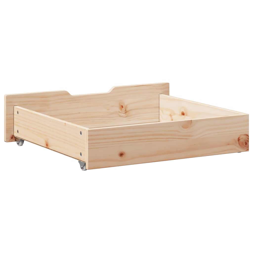 Under-Bed Drawers with Wheels 2 pcs 65x55x17 cm Solid Wood Pine