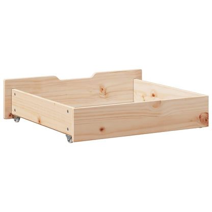 Under-Bed Drawers with Wheels 2 pcs 65x55x17 cm Solid Wood Pine