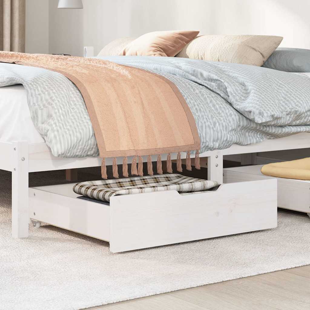 Under-Bed Drawers 2 pcs White 65x55x17 cm Solid Wood Pine