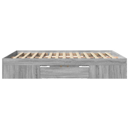 Bed Frame without Mattress Grey Sonoma 160x200 cm Engineered Wood