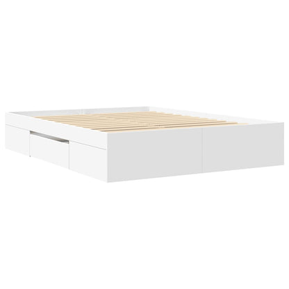 Bed Frame without Mattress White 150x200 cm King Size Engineered Wood