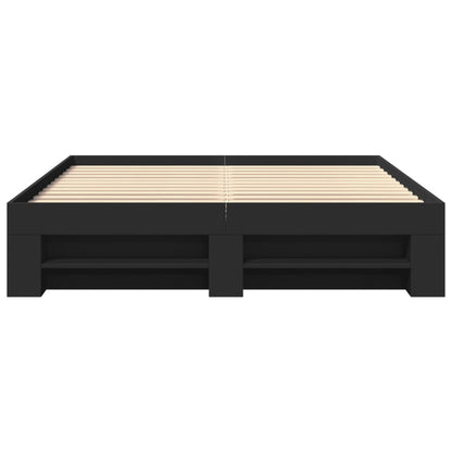 Bed Frame without Mattress Black 150x200 cm King Size Engineered Wood