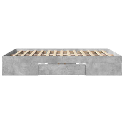 Bed Frame without Mattress Concrete Grey 150x200cm Engineered Wood