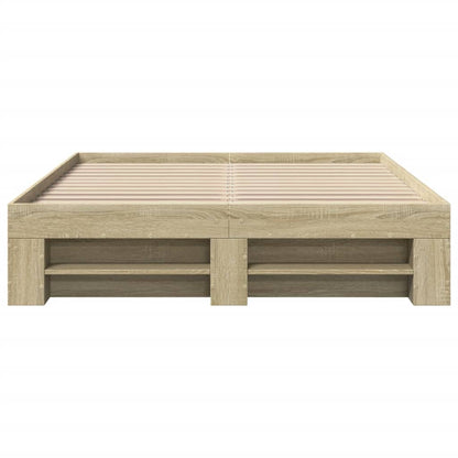 Bed Frame without Mattress Sonoma Oak 140x200 cm Engineered Wood