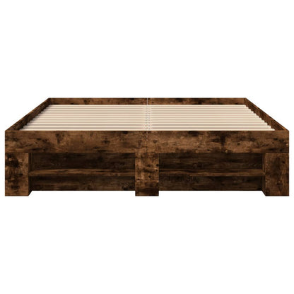 Bed Frame without Mattress Smoked Oak 120x200 cm Engineered Wood
