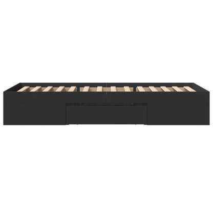 Bed Frame without Mattress Black 100x200 cm Engineered Wood