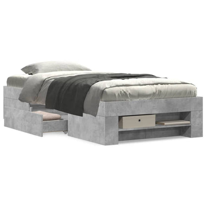 Bed Frame without Mattress Concrete Grey 100x200cm Engineered Wood