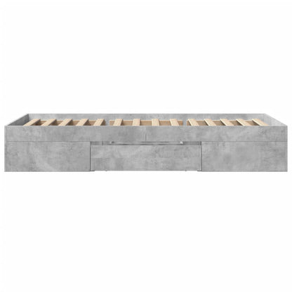 Bed Frame without Mattress Concrete Grey 100x200cm Engineered Wood