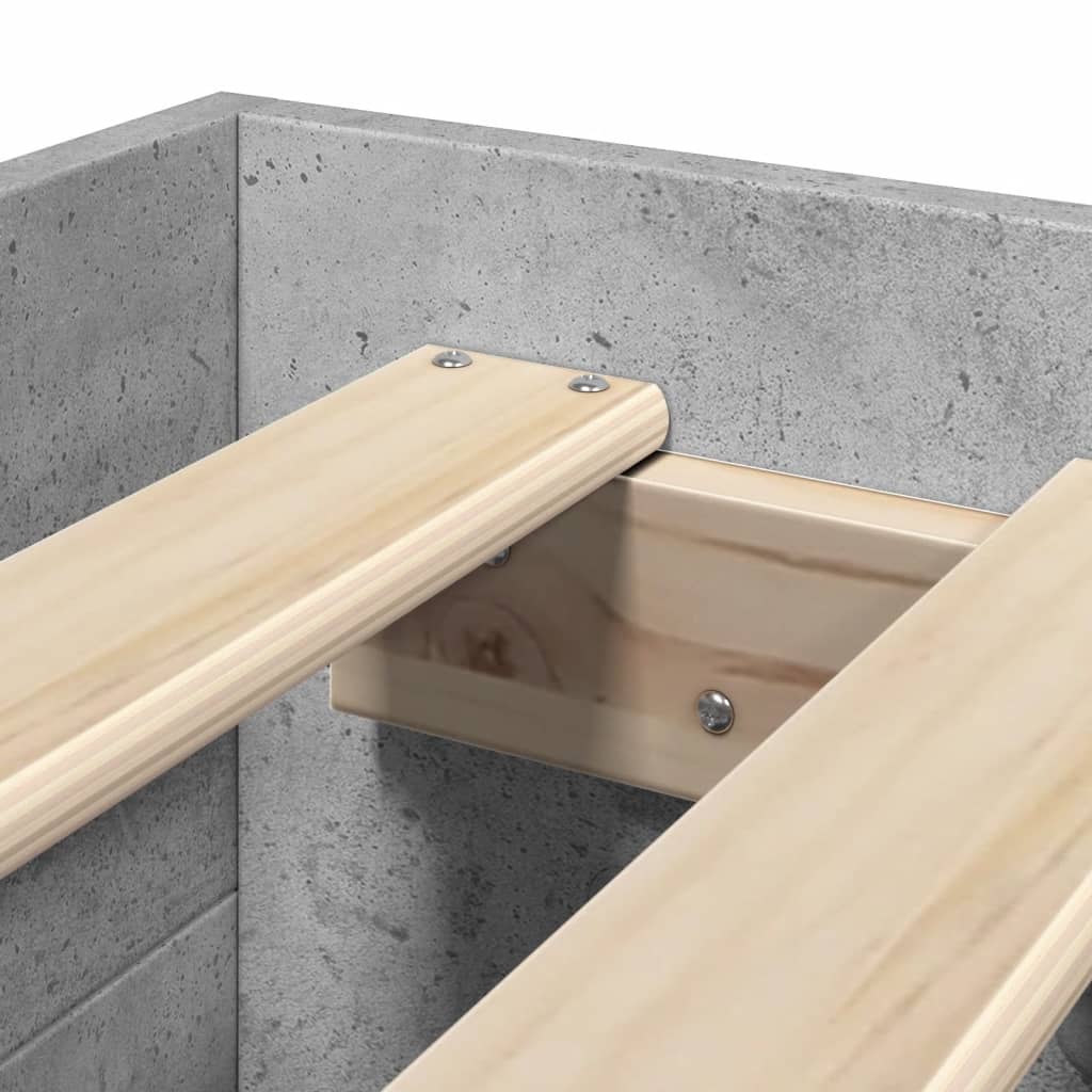 Bed Frame without Mattress Concrete Grey 100x200cm Engineered Wood