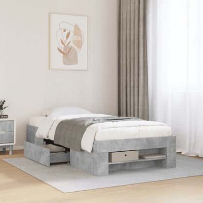 Bed Frame without Mattress Concrete Grey 100x200cm Engineered Wood