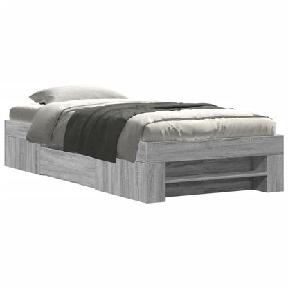 Bed Frame without Mattress Grey Sonoma 100x200 cm Engineered Wood