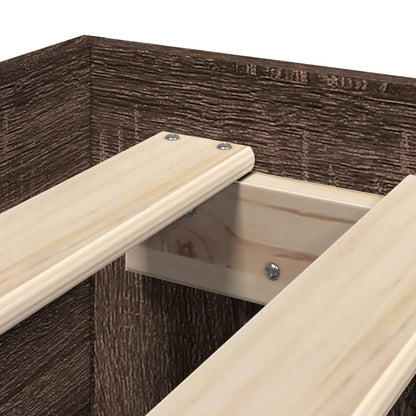 Bed Frame without Mattress Brown Oak 100x200 cm Engineered Wood