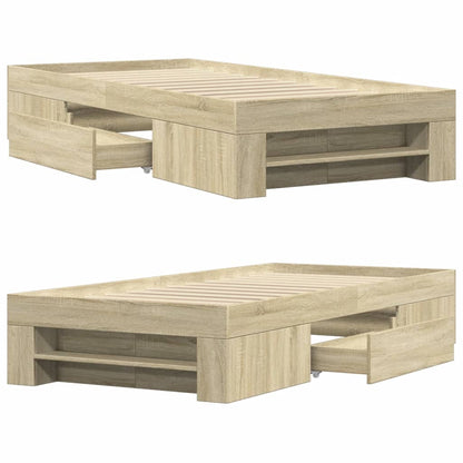 Bed Frame without Mattress Sonoma Oak 90x200 cm Engineered Wood