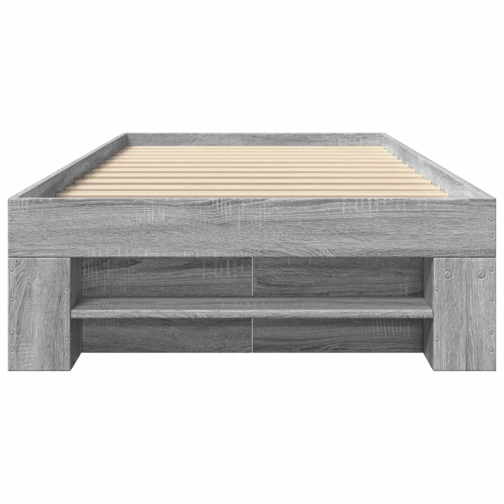 Bed Frame without Mattress Grey Sonoma 90x200 cm Engineered Wood