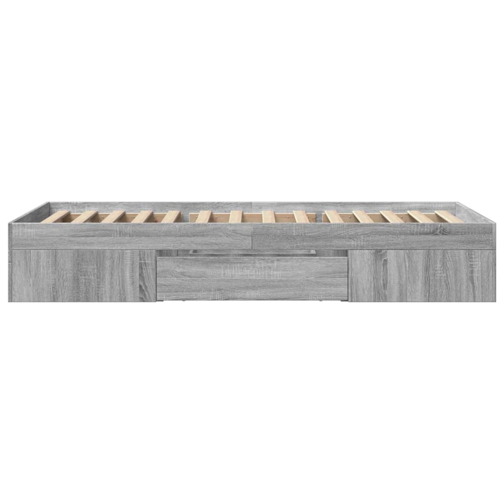 Bed Frame without Mattress Grey Sonoma 90x200 cm Engineered Wood