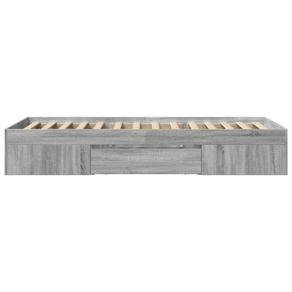 Bed Frame without Mattress Grey Sonoma 90x200 cm Engineered Wood