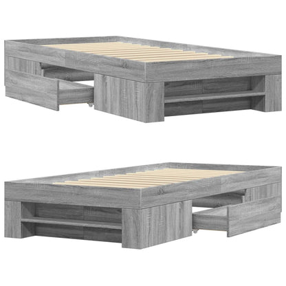 Bed Frame without Mattress Grey Sonoma 90x200 cm Engineered Wood