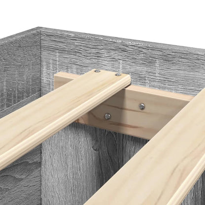 Bed Frame without Mattress Grey Sonoma 140x190 cm Engineered Wood