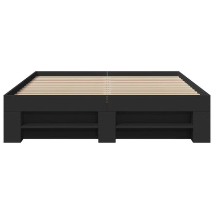 Bed Frame without Mattress Black 135x190 cm Double Engineered Wood