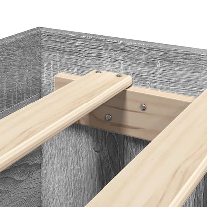 Bed Frame without Mattress Grey Sonoma 135x190 cm Double Engineered Wood