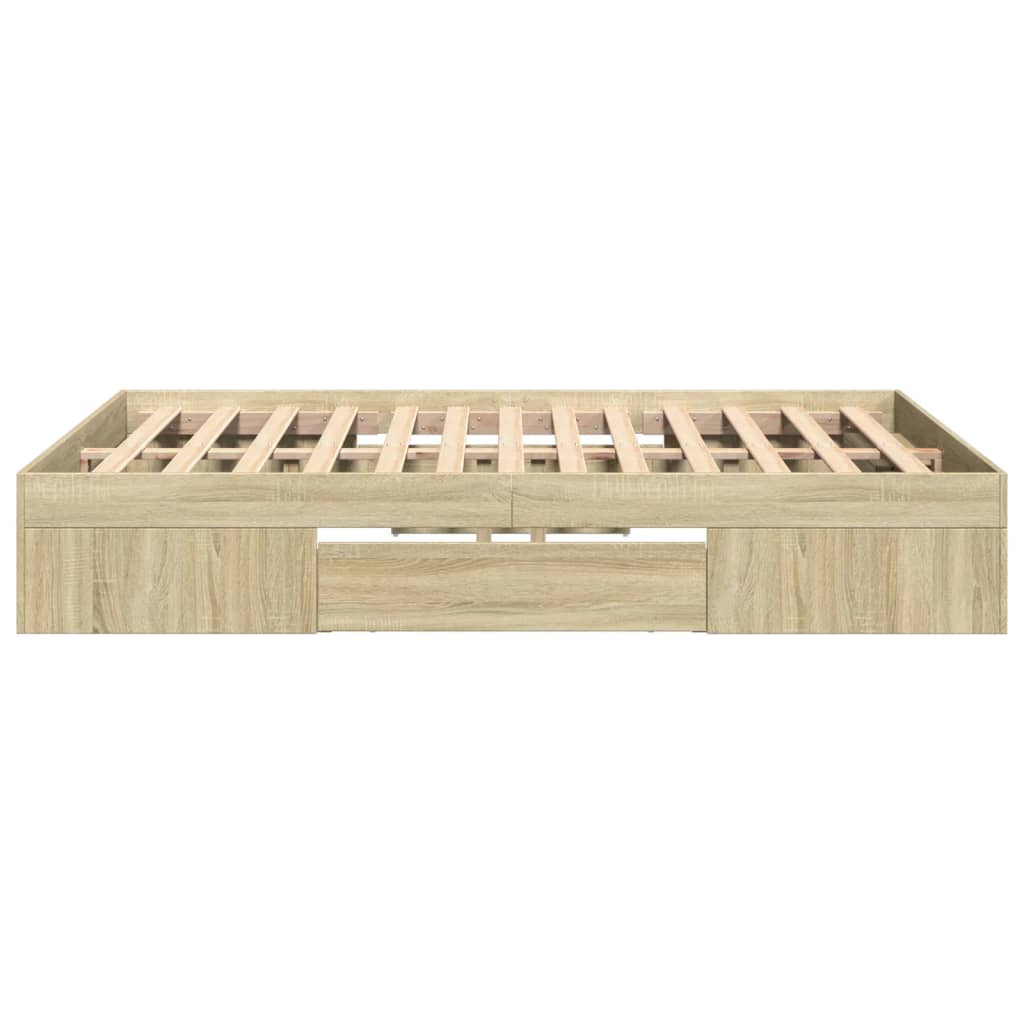 Bed Frame without Mattress Sonoma Oak 120x190 cm Small Double Engineered Wood