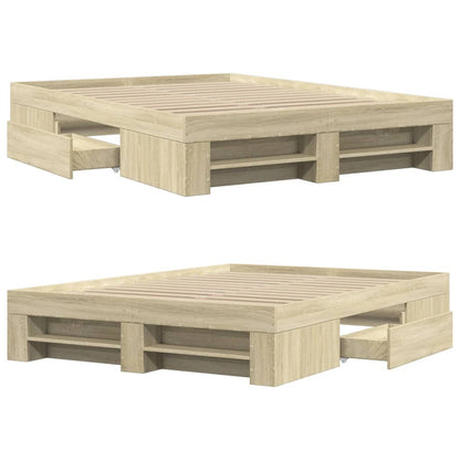 Bed Frame without Mattress Sonoma Oak 120x190 cm Small Double Engineered Wood