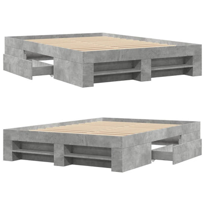 Bed Frame without Mattress Concrete Grey 120x190cm Engineered Wood