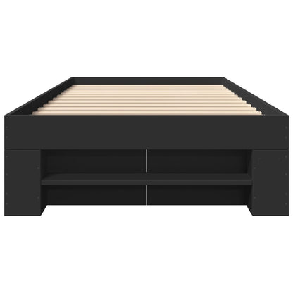 Bed Frame without Mattress Black 90x190 cm Single Engineered Wood