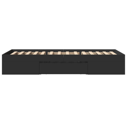 Bed Frame without Mattress Black 90x190 cm Single Engineered Wood