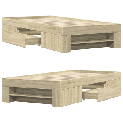 Bed Frame without Mattress Sonoma Oak 90x190 cm Single Engineered Wood