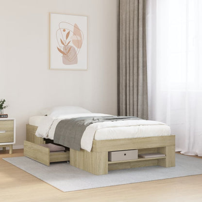 Bed Frame without Mattress Sonoma Oak 90x190 cm Single Engineered Wood