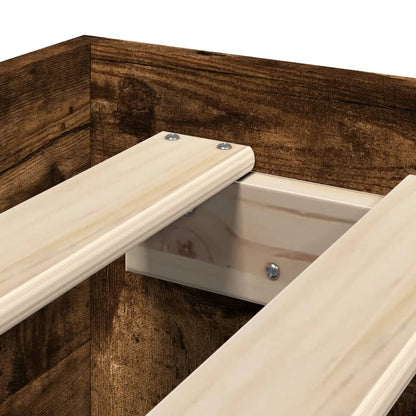 Bed Frame without Mattress Smoked Oak 90x190 cm Single Engineered Wood