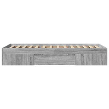 Bed Frame without Mattress Grey Sonoma 90x190 cm Single Engineered Wood