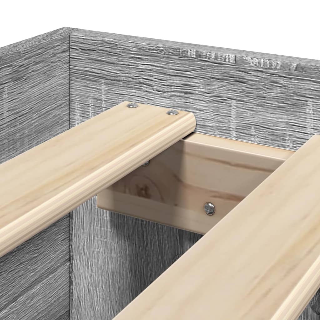 Bed Frame without Mattress Grey Sonoma 90x190 cm Single Engineered Wood