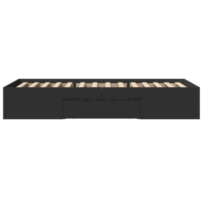 Bed Frame without Mattress Black 75x190 cm Small Single Engineered Wood