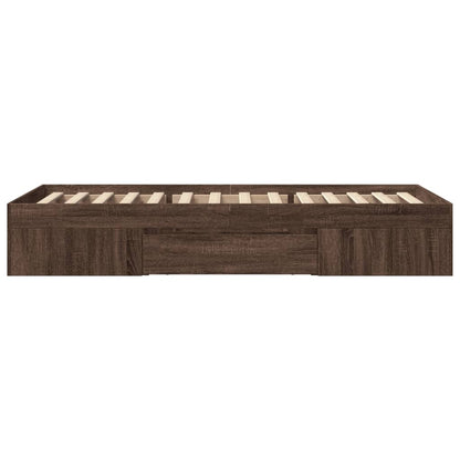 Bed Frame without Mattress Brown Oak 75x190 cm Small Single Engineered Wood